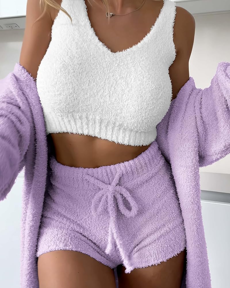 Cosy knit set (3 pieces) - Lavender