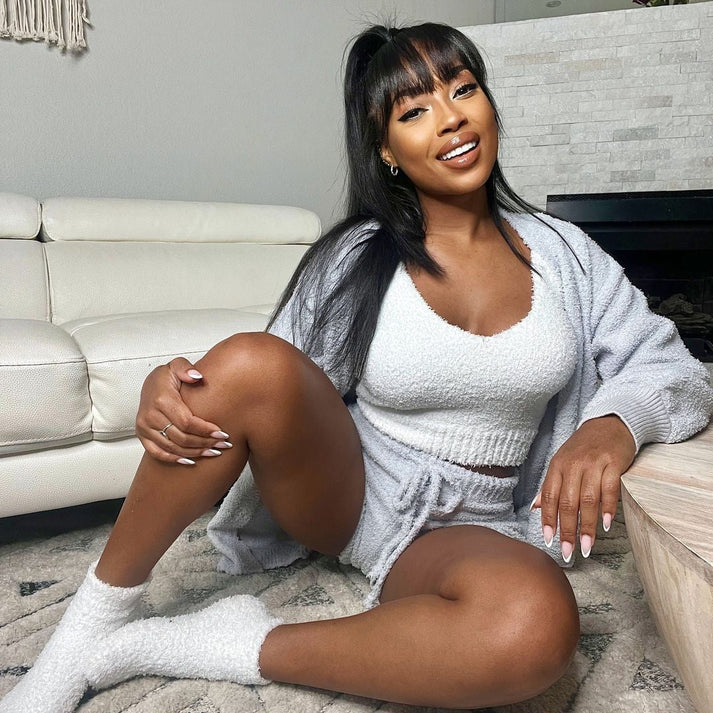 Cosy knit set (3 pieces) - Lavender