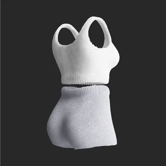 Cosy knit set (3 pieces) - Gray